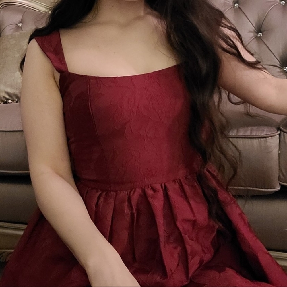 Elegant Burgundy Sleeveless Dress